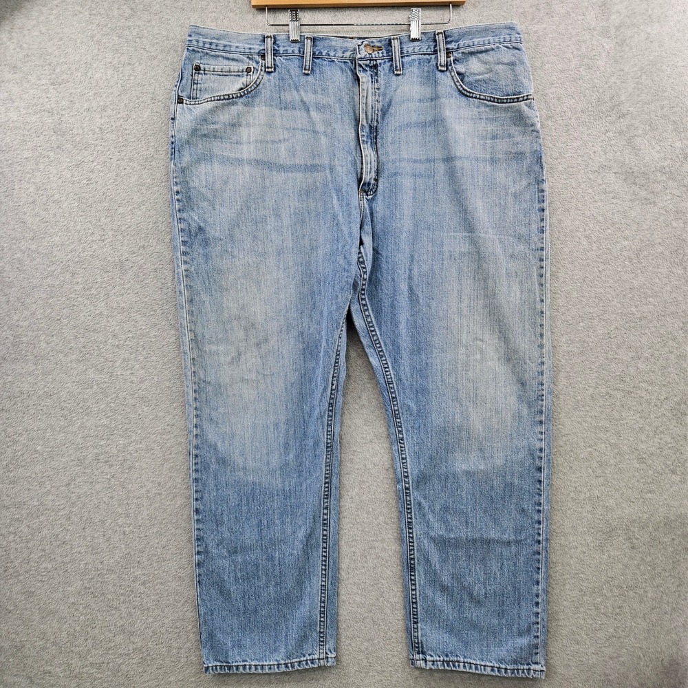 Heritage WRANGLER Relaxed Fit Workwear LIGHT WASH Jeans Mens 44x30 100% Cotton
